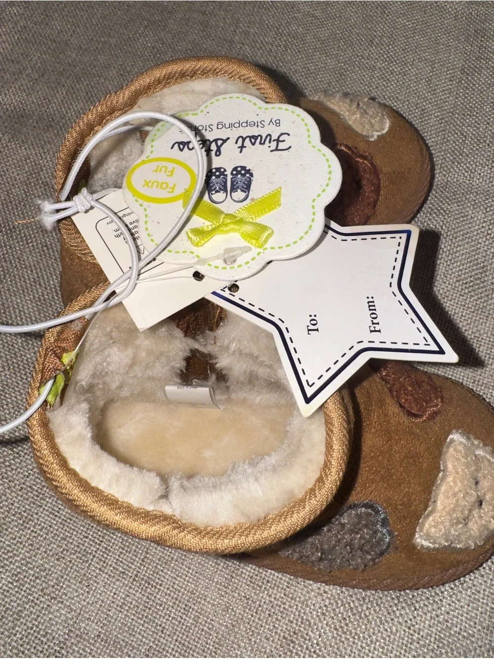 First Steps by Stepping Stones Bear Faux Fur Boots Size 6 Toddler NWT 🧸
